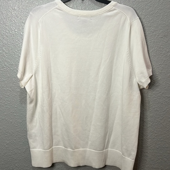 Land’s End Cream Short Sleeve Sweater size 2X - Picture 2 of 6